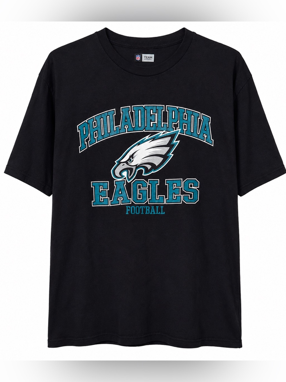 NFL Team Apparel Philadelphia Eagles Football Graphic T-Shirt XL Black Cotton - Picture 1 of 10